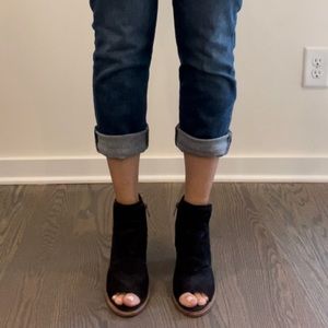 Vince Camuto open toes booties. Used.